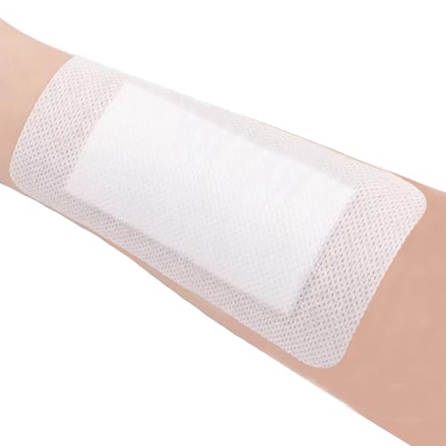 Wound Dressings Adhesive, Large Dressing Pads Padding with Absorbent Patch, Individually Wrapped(10 x 25cm, 10 Pack)