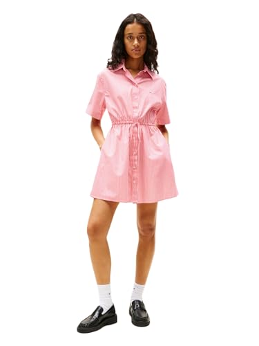 Image of Tommy Jeans Women's Casual Shirt Dress with Mini Stripe