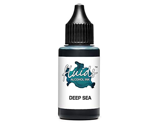 30ml Fluids Alcohol Ink Deep Sea, inchiostro ad alcool per Fluid Art, argilla polimerica e Resin Art, blu