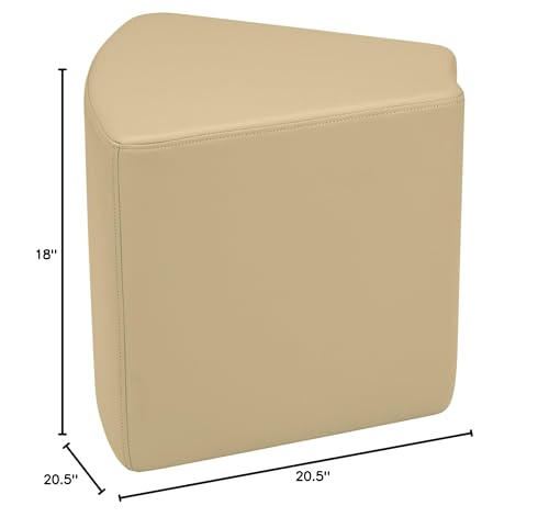 Image of Sprogs 18 inch H Structured Wedge Stool -Flexible Modular Collaborative Soft Seating for Office, Home, Lounge and School Classrooms with Durable Frame -Sand (SPG-1003N-SD-A)