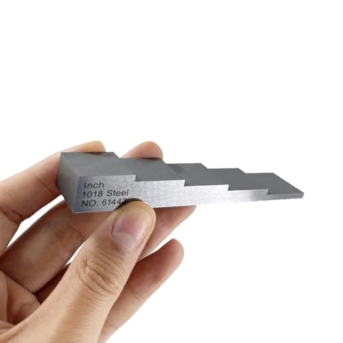 Bloques de calibración ultrasónica para medidor de espesores: bloques de prueba de 5 pasos de acero 1018 con espesores de 0,100", 0,200", 0,300", 0,400" y 0,500" miniatura 1