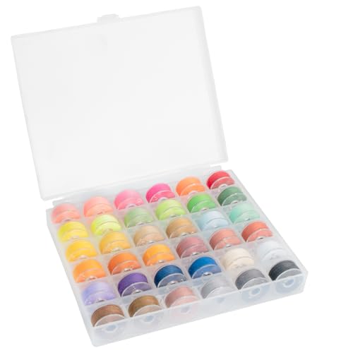 36 hilos con bobinas para máquina de coser con estuche miniatura 7