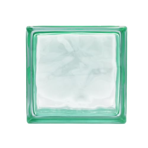 Bloque de vidrio Reflejos Ondulado color Verde | cm 19x19x8 | Unidad de venta 1 caja de 6 pzas | Euro/pza. 5,50