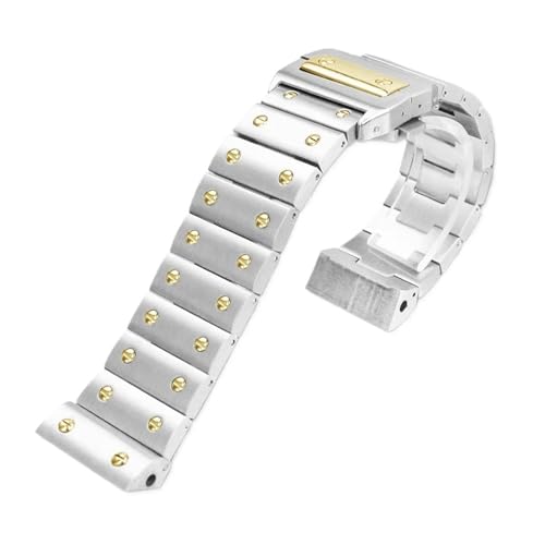 Bracelet de montre en acier inoxydable compatible Santos 100 homme 23mm