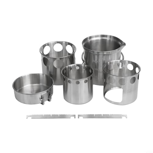 Estufa ligera de acero inoxidable para mochileros y olla de cocina 4