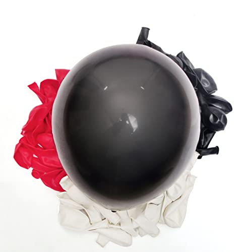 Image of 300 Pack Red Black White Balloons 100 of each of the 3 colors 12 inch Red White Black Latex Party Balloon Bulk for Various Party Events Decorations