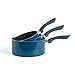 LIVOO Feel good moments - Set de 3 casseroles aspect pierre MEN125 Bleu