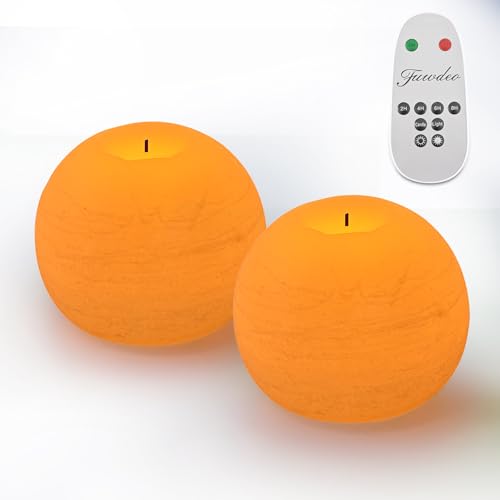 Image of 4 inch Flameless Candles with Remote and Timer - Pack of 2 Real Wax LED Battery Operated Flickering White Candle Pillars for Christmas Gift, Wedding, Holiday & Home Decor