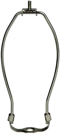 10" Heavy Duty Detachable Satin Nickel Plated Lamp Shade Harp with Saddle by Milton Douglas Lamp Co. 10 Inch Harp for Table and Floor Lamps, Includes Harp and Saddle (Base)