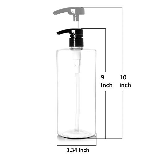 image for Youngever 4 Pack Pump Bottles for Shampoo 32 Ounce (1 Liter), Empty Sh