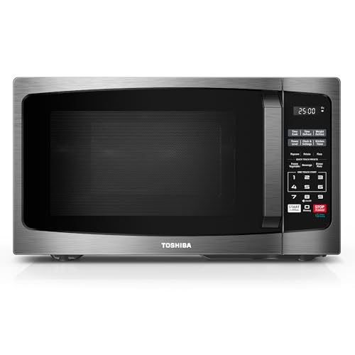 Comparison: Kitchen Microwave 6 TOSHIBA ML-EM09PA(BS) Small Microwave Oven with 6 Auto Menus, Mute Function & Child Lock, LED Lighting, Perfect for Apartment, 0.9 Cu Ft, 10.6 Inch Removable Turntable, 900W, Black Stainless Steel