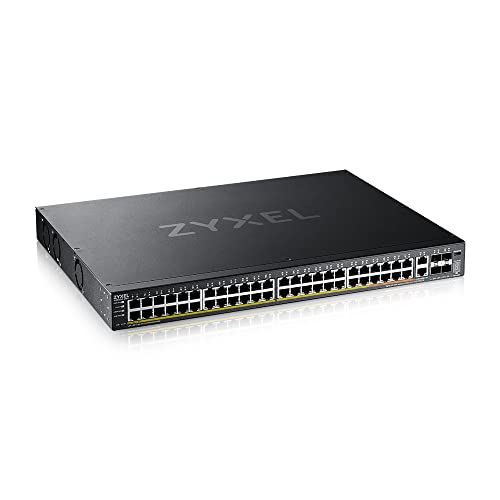 Zyxel 48-port PoE Gigabit Nebula Cloud Managed/L3 Switch di accesso, 40 x PoE+ & 10 x PoE++ @960W, 6 10G Uplink (2 Copper/4 SFP+) [XGS2220-54FP]