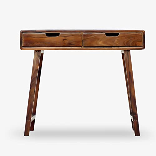 Image of SONA ART & CRAFTS Solid Sheesham Wooden Study Table for Students with Drawer Storage Computer Table for Home, Office Work, Desktop, Desk with 2 Open Compartments - Honey Finish