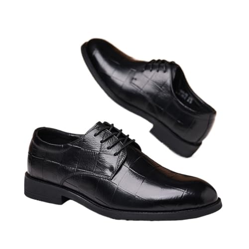 Men's Leather Shoes Breathable Korean British Style Black Trendy Casual Business Leather Shoes Pointed Toe Men's Shoes Oxfords(8865Black,10)3