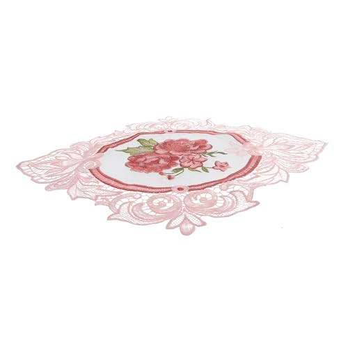 Mantel tapete de Encaje tapetes de Mesa de café tapetes de Encaje para mesas tapete para Mesa Alfombrilla cafetera portavasos de Encaje Posavasos de Encaje Decorativo cordón Rosa Cabilock