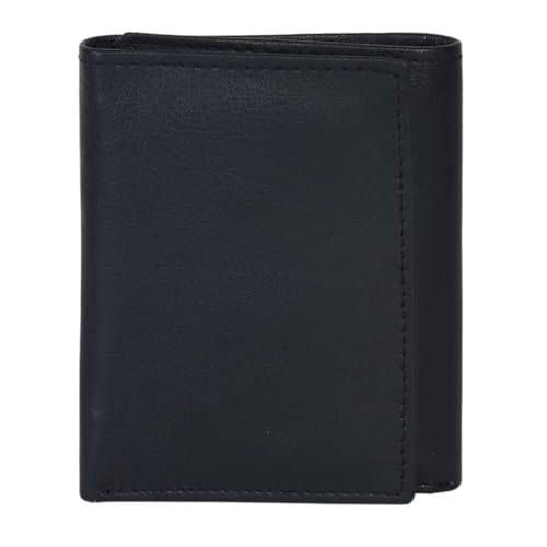 Carteira de três compartimentos para meninos com aba compacta e bolso para moedas, Azul, 3.3/4' x 3'