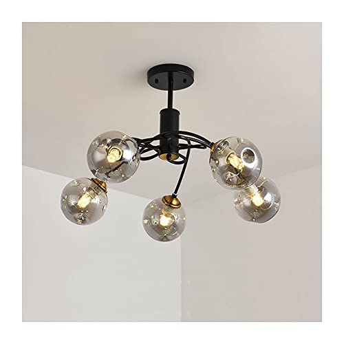 Plafonnier industriel doré 8 lumières S3YT8U, grand luminaire de plafond vintage 100x27 cm