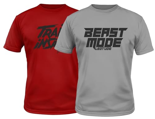 Image of LEOTUDE Men's Regular Fit Half Sleeve Round Neck Cottonblend Combo Tshirt (Pack of 2)