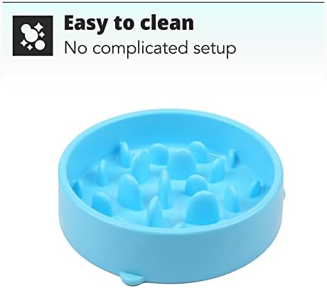 H&S Slow Feeder Dog Bowl - Slow Eating Dog Bowl - Interactive Feeder - Slow Down Feed Dog Cat Feeding Bowl - Pet Bloat Stop Dog Bowl