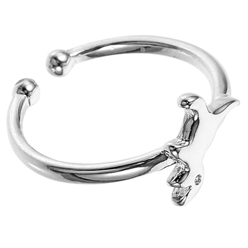 Bague dinosaure ajustable en argent pour femme au style frais et tendance