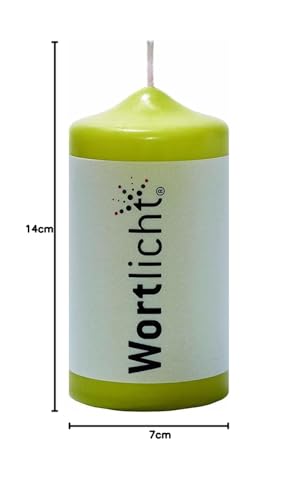 Wortlicht Kerze Leuchtende Wünsche für ein zufriedenes Leben