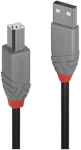 Lindy 0.2m USB 2.0 Printer Cable, USB-A to USB-B Cable ,Scanner and Printer cable for HP, Canon, Dell, Epson, Brother, Electric Piano, Anthra line