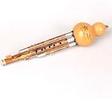 AZWE Cucurbit Flutes Dj Instruments Bambussaxophone Piebald Bamboo Hulusi Flöte C, B-Dur Cucurbit Dizi Performance Holzblasinstrument Flöte, Resin Mundstück Holzblasinstrument Blockflöten,C