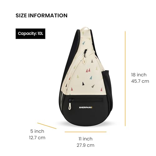 Image of Sherpani Esprit, Sling Backpack, 10L Travel Bag, Right-Handed Shoulder Sling Purse, Crossbody Backpack, Travel Gifts, RFID Protection (Terrazzo)