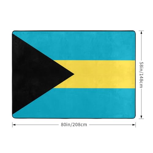 Tapis drapeau des Bahamas 203x147 cm lavable pour salon et balcon - 4