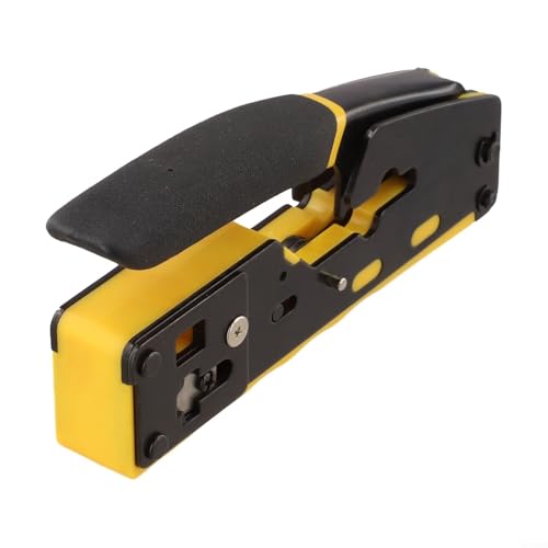 Alanmoship Cortador de crimpadora de paso para conectores RJ45/RJ11/RJ12, herramienta de alambre de red 3 en 1 para crimpar cables CAT8/7/6/5e para técnicos