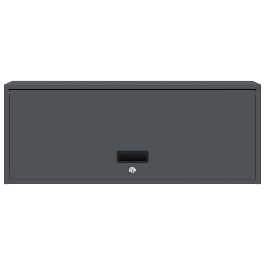 Armario de pared para garaje con elevador a presión de gas, puerta antracita, acero recubierto de polvo, 33 x 90 x 35 cm, con cerradura, espacio para herramientas, oficina, salón, pasillo