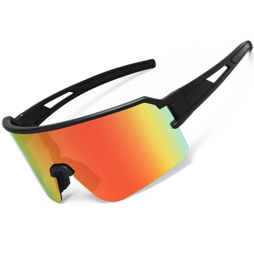 VEWOE Cycling Glasses Polarized Sports Sunglasses, UV400 Baseball Sunglasses Softball Running Biking for Men Women