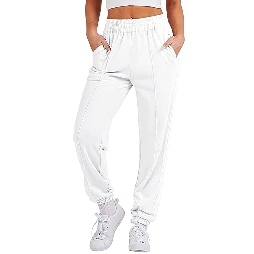 Pantalones de lino para mujer, pantalones de entrevista, pantalones cortos de tela de verano, con cordón, para oficina pública, cómodos, para correr, blanco, L