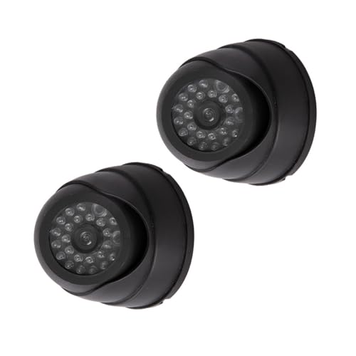 Cámara de vigilancia realista para interiores y exteriores, dispositivo de seguridad simulado con luz LED intermitente, funciona con pilas, cámara para interiores y exteriores, funciona con pilas