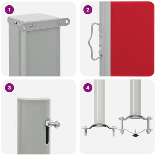 Store latéral extensible rouge idéal pour protéger votre terrasse du vent - 8