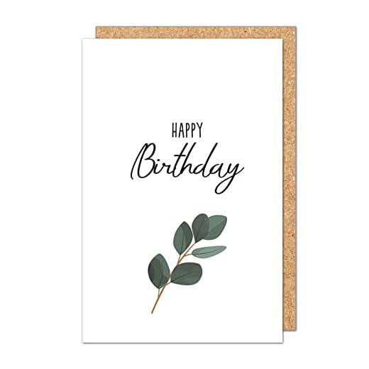 Edition Seidel G3368 SW022 - Tarjeta de felicitación de cumpleaños con sobre, diseño de hoja y hojas (G3368 SW022)