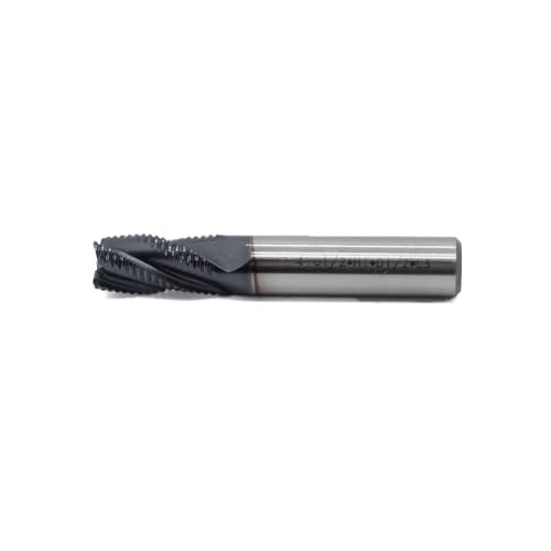 Image of Roughing End Mill JESTUOUS HSS Square Nose 4 Flute Fine Tooth Bit 1 /2 inch Shank Dia. 1 inch Flute Length for Milling Metal Steels,1 Piece