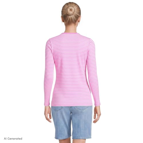 Image of Lands' End Women's Cotton Rib Knit T-Shirt