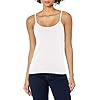 Hanes Stretch Cotton Cami with Built-In Sleeveless Shelf Bra (O9342) White, XL