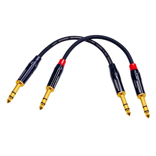 Câble TRS 6,35 mm mâle mâle cordon audio symétrique pour instrument 15cm