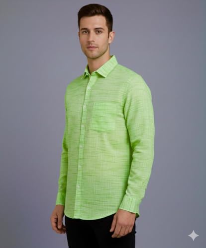 Image of Men's Pure Cotton Khadie Shirt Regular Fit Casual Formal Wear