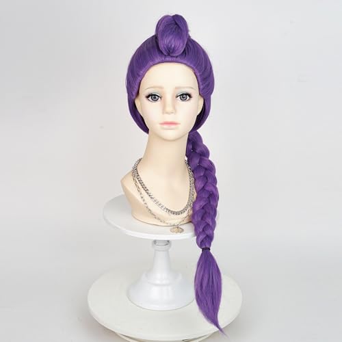 Purple Braid Wig for Kids Girls Toddlers Purple Wig with Long Braids Ponytail Clip for Stage Party Halloween Costume Cosplay2