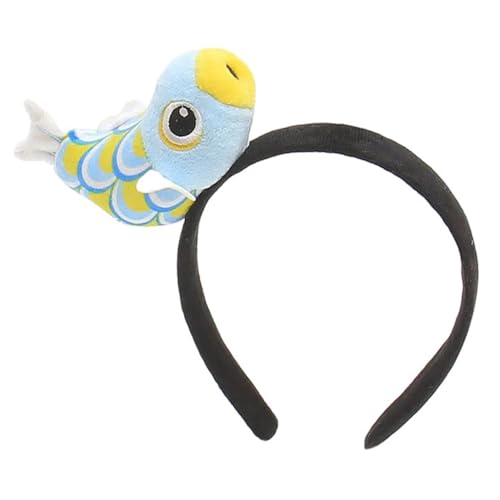 yanwuwa Diadema de felpa de dibujos animados, disfraz de pez 3D, aro para el pelo, fiesta de cumpleaños, tocado para lavar la cara, decoración para el cabello