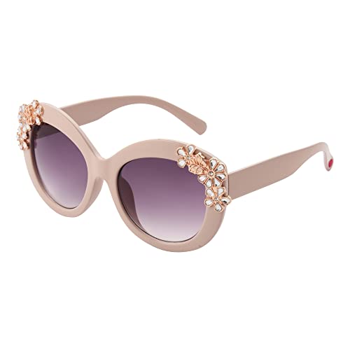 Betsey Johnson Womens Garden Party Sunglasses Round Pink 141 mm