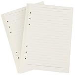 A5 Filler Paper, 6-Hole Punched for 6-Ring Binders, 8mm Ruled Loose Leaf Paper,14.2 x 21.1cm Inserts Paper, 80 Sheets/160 Lined Pages, Beige