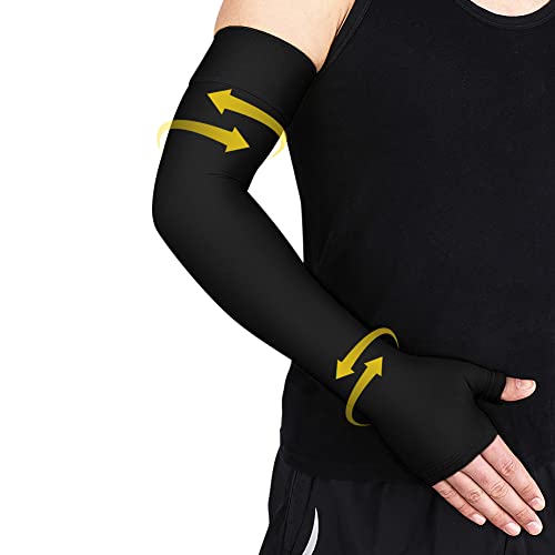 Beister,Funda de compresión médica para hombres y mujeres (individual) de 20-30 mmHg, soporte completo de compresión graduada con banda de silicona para linfedema, lesiones en el brazo, deportes
