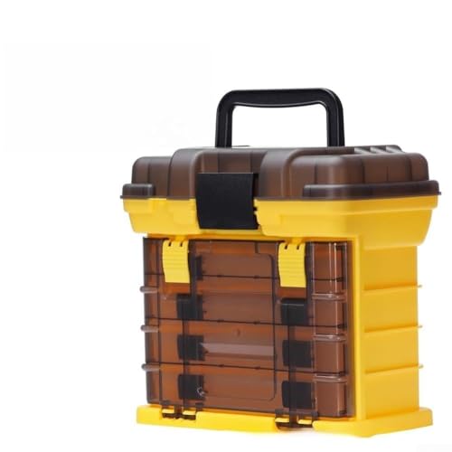 ZYNCUE Caja de almacenamiento para aparejos de pesca, portátil, 28 x 17,5 x 27 cm, impermeable, con asa resistente, material de polipropileno para pescadores