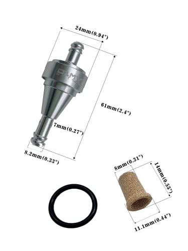 D1M Inline Fuel Filter Sintered Porous Bronze Motorcycle Gas Fuel Line - Bike, Scooter Atv Fuel Filter - Filter For 1/4" Line Gas Fltr（5Pcs） #TOP2