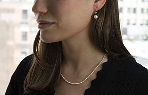 .925 Sterling Silver AAAA White Freshwater Cultured Pearl Silk-Knotted 18" Princess-Length Strand Necklace - Choice of Pearl Size3