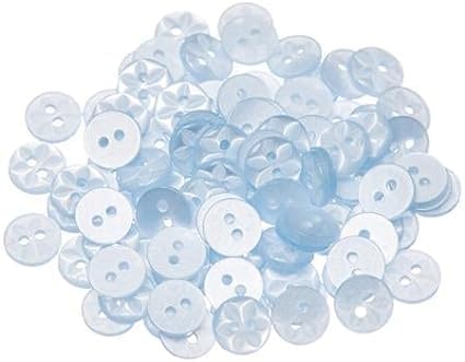 50 x Star Baby Buttons - 11mm, 14mm or 17mm - Pink Blue,Pale Pink, Yellow, Mint, White, Lilac, Cream - Simply Sew Crafty™ (Pale Blue, 17mm)